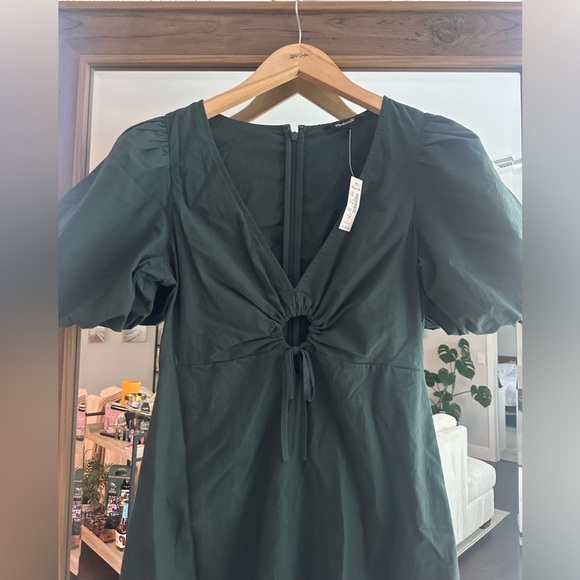 Madewell Poplin Cutout Puff-Sleeve Midi Dress - Picture 7 of 10